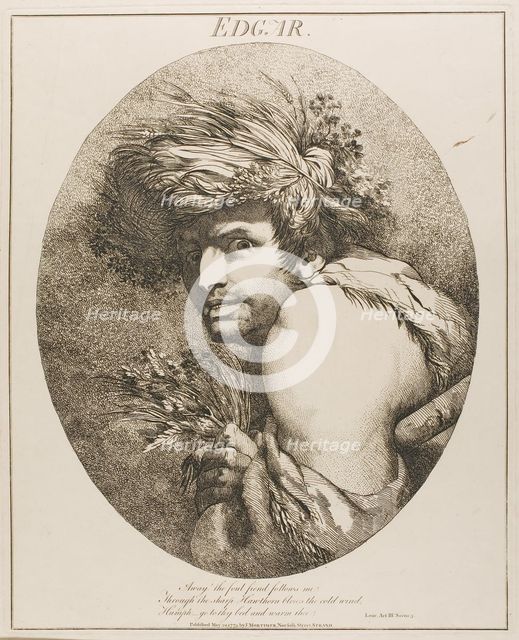 Edgar, May 20, 1775; published 1809. Creator: John Hamilton Mortimer.