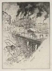 Edgar Thomson Works, Bessemer, 1909. Creator: Joseph Pennell