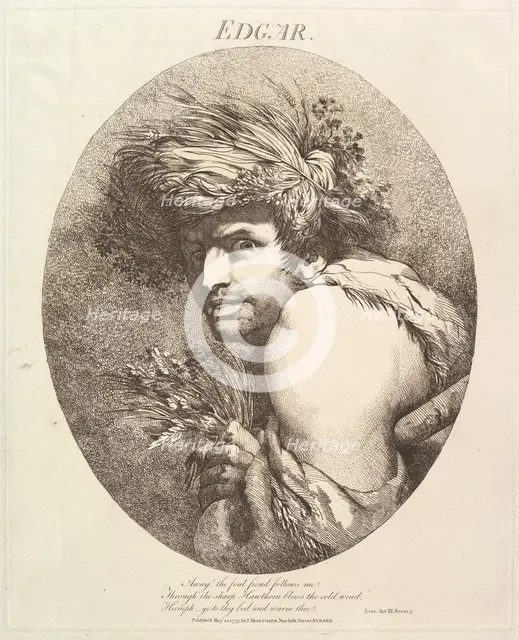 Edgar (Twelve Characters from Shakespeare), May 20, 1775. Creator: John Hamilton Mortimer.