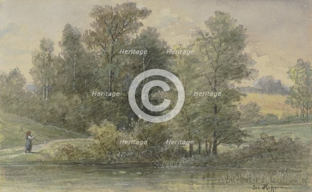 Edge of the forest with stream, c1882. Creator: Jacob Hoffmann.