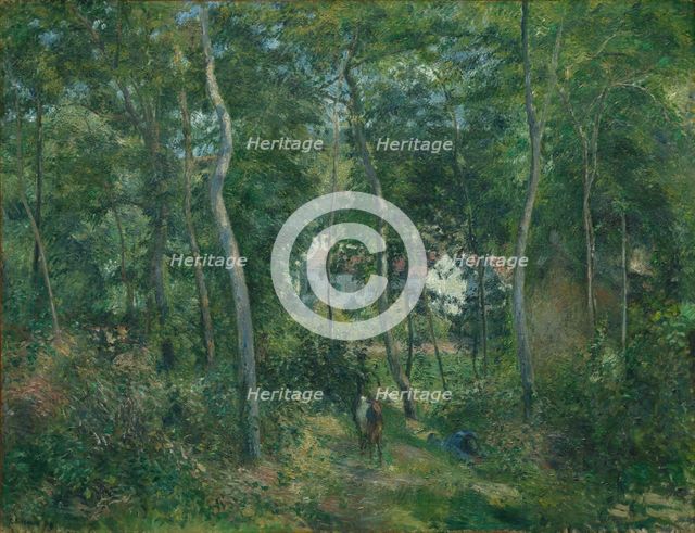 Edge of the Woods Near LHermitage, Pontoise, 1879. Creator: Camille Pissarro (French, 1830-1903).