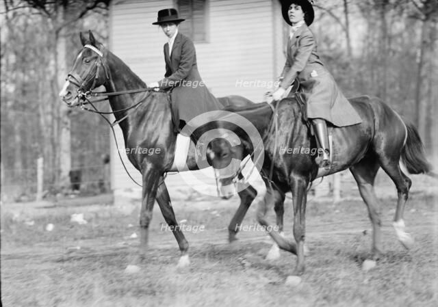 Edgewood Hunt - Miss Bennett; Miss Blackwood, 1912. Creator: Harris & Ewing.