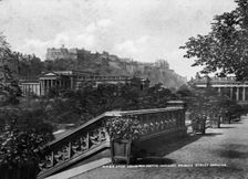 Edinburgh Castle and National Galleries from East Princes Street Gardens Creator: Unknown