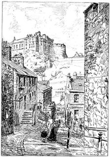 Edinburgh Castle as seen from The Vennel, 1911-1912