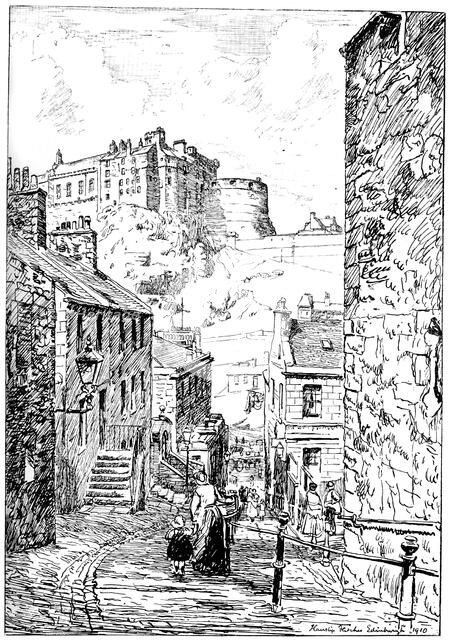 Edinburgh Castle as seen from The Vennel, 1911-1912. Artist: Unknown