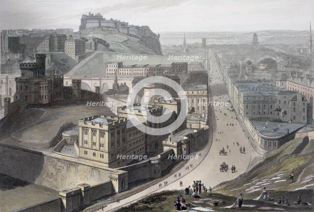 Edinburgh, from Calton Hill, 1829. Artist: William Daniell