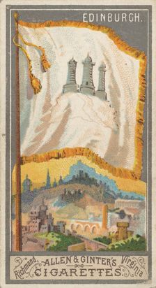 Edinburgh, from the City Flags series (N6) for Allen & Ginter Cigarettes Brands, 1887. Creator: Allen & Ginter