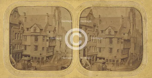 Edinburgh, John Knox's House, High St., 1855-1865. Creator: John Lennie.