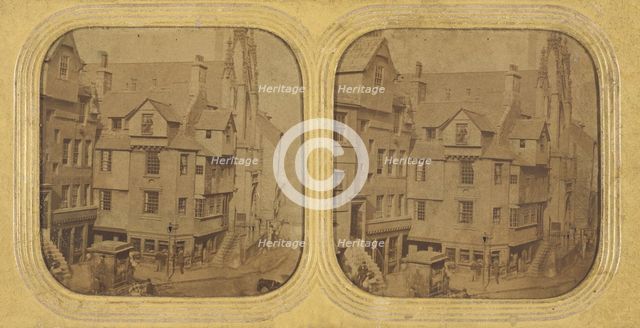 Edinburgh, John Knox's House, High St., 1855-1865. Creator: John Lennie.