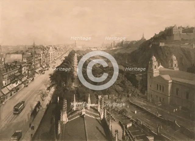 'Edinburgh, Looking Towards Calton Hill, from the West End of Princes Street', 1902. Artist: Unknown.