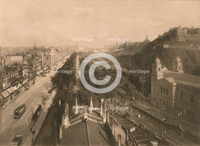 'Edinburgh, Looking Towards Calton Hill, from the West End of Princes Street', 1902. Artist: Unknown.