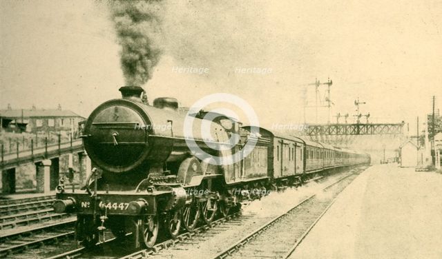 'Edinburgh-London Express Leaving York, London and North Eastern Railway', 1930. Creator: H. Gordon Tidey.