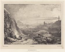 Edinburgh seen from St Anthony's Chapel, 1826. Creator: Richard Parkes Bonington