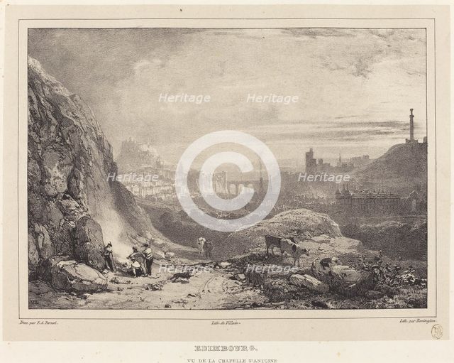 Edinburgh seen from St Anthony's Chapel, 1826. Creator: Richard Parkes Bonington.