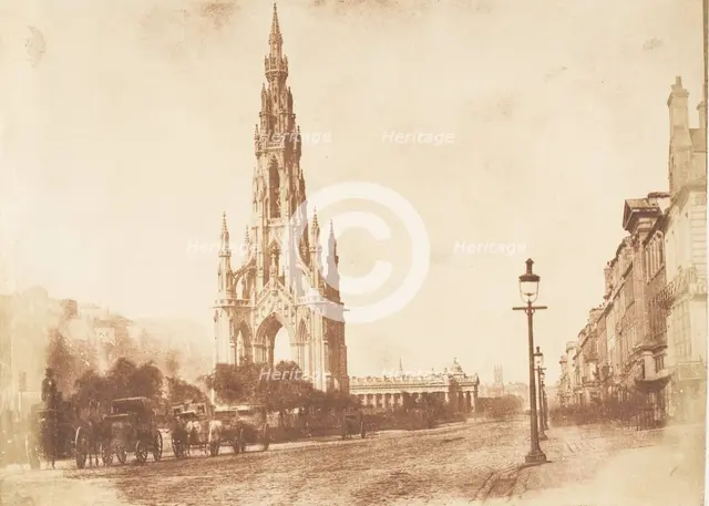 Edinburgh. The Scott Monument, 1843-47. Creators: David Octavius Hill, Robert Adamson, Hill & Adamson.