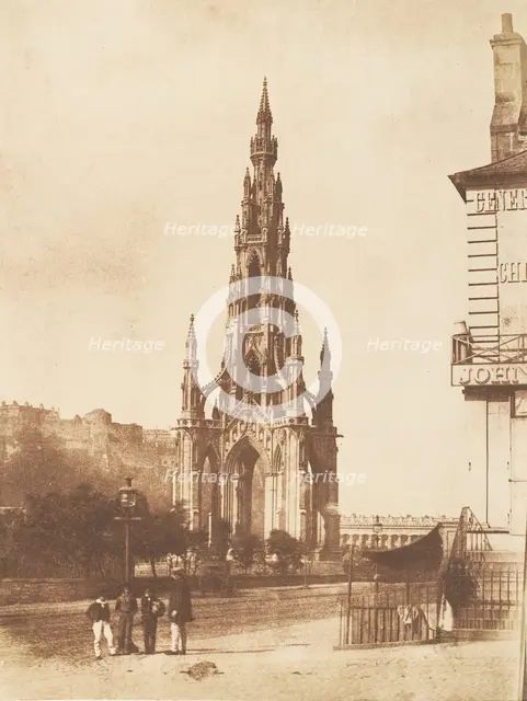 Edinburgh. The Scott Monument, 1843-47. Creators: David Octavius Hill, Robert Adamson, Hill & Adamson.