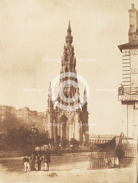 Edinburgh. The Scott Monument, 1843-47. Creators: David Octavius Hill, Robert Adamson, Hill & Adamson.