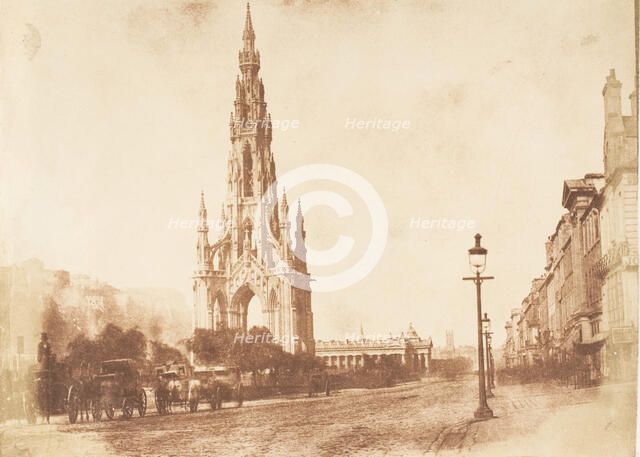 Edinburgh. The Scott Monument, 1843-47. Creators: David Octavius Hill, Robert Adamson, Hill & Adamson.