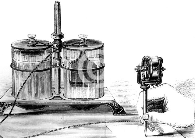 Edison's electric pen, c1876. Creator: Unknown.