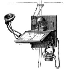 Edison transmitter and a pony crown receiver, New York, c1891
