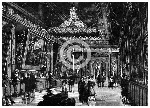 Edison's incandescent lamps light up a New York art gallery, 1882 (1956). Artist: Unknown