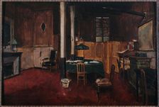 Editorial hall at Journal des Debats, 1889. Creator: Jean Beraud