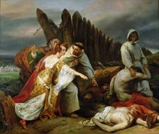 Edith Finding the Body of Harold, 1828. Creator: Vernet, Horace (1789-1863)