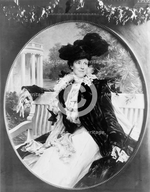 Edith Kermit Carow Roosevelt, three-quarter length portrait, seated on..., between c1902 and 1910. Creator: Frances Benjamin Johnston.