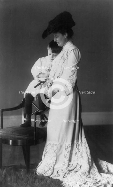 Edith Kermit Roosevelt with Quentin, 1902. Creator: Frances Benjamin Johnston.