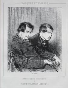 Edmond and Jules de Goncourt, 1853. Creator: Paul Gavarni (French, 1804-1866)