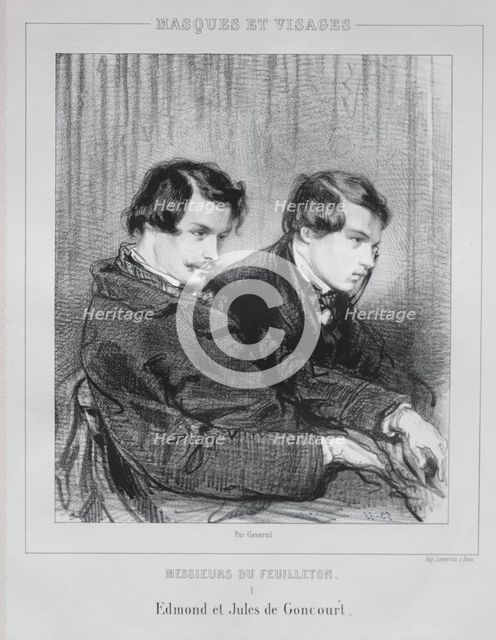Edmond and Jules de Goncourt, 1853. Creator: Paul Gavarni (French, 1804-1866).