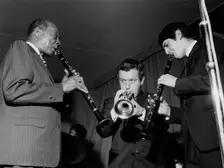 Edmond Hall, Alan Elsdon and Andy Cooper, 1966. Creator: Brian Foskett