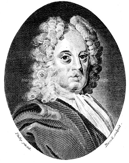 Edmond Halley, English astronomer and mathematician, c1720 (1794). Creator: A Birrell.