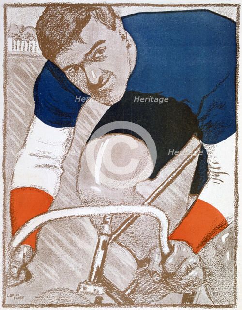 Edmond Jacquelin, French cycling champion, 1902. Artist: Unknown