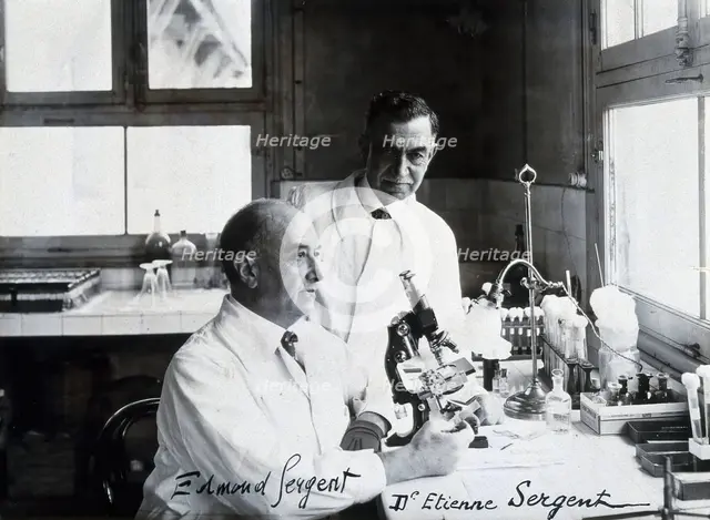 Edmond Sergent (sitting) and Etienne Sergent. Creator: Unknown.