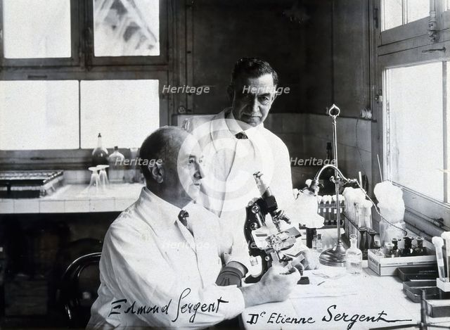 Edmond Sergent (sitting) and Etienne Sergent. Creator: Unknown.