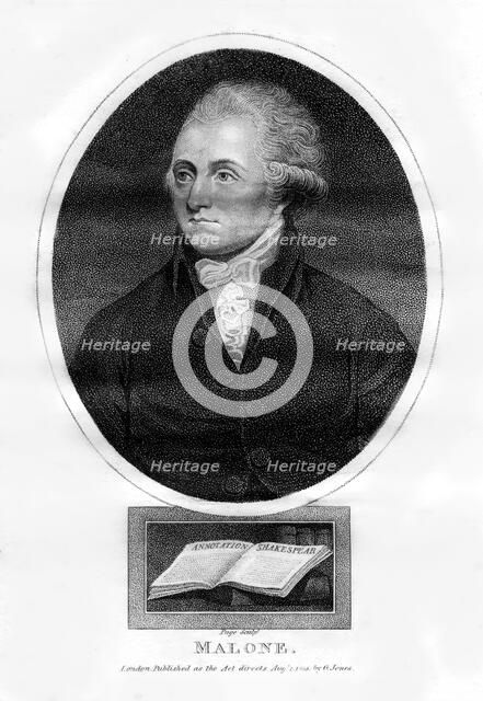 Edmund Malone, Irish Shakespearean scholar, (1815).Artist: Page