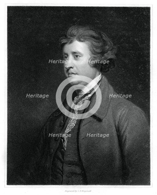 Edmund Burke, Anglo-Irish statesman, author, orator, political theorist, and philosopher, (1834).Artist: CE Wagstaff