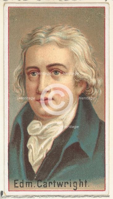 Edmund Cartwright, printer's sample for the World's Inventors souvenir album (A25) for All..., 1888. Creator: Allen & Ginter.