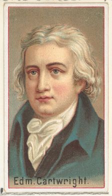 Edmund Cartwright, printer's sample for the World's Inventors souvenir album (A25) for All..., 1888. Creator: Allen & Ginter