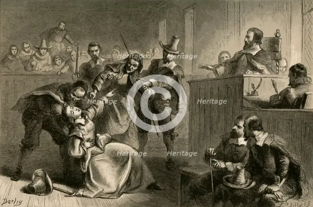 'Edmund Cheeseman's Wife Before Governor Berkeley', (1877). Creator: Albert Bobbett.