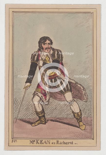 Edmund Kean as Richard III, ca. 1814., ca. 1814. Creator: George Cruikshank.