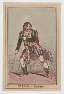 Edmund Kean as Richard III, ca. 1814., ca. 1814. Creator: George Cruikshank