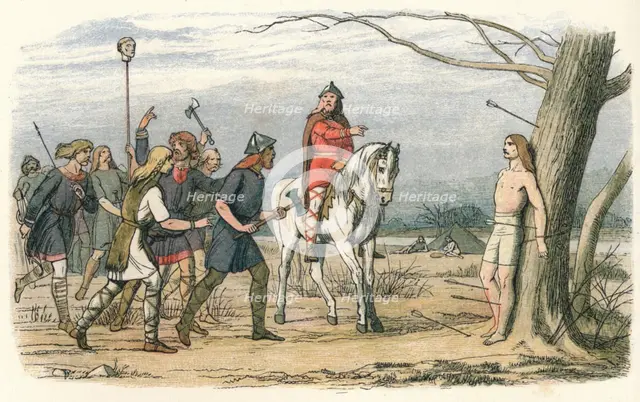 'Edmund, King of East Anglia, killed by the Danes', 9th Century (1864). Artist: James William Edmund Doyle.
