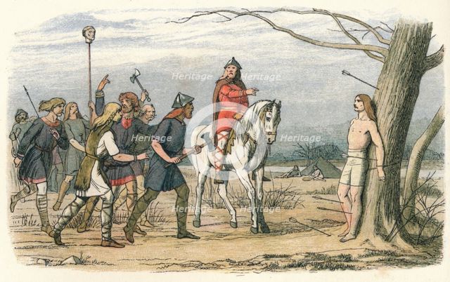 'Edmund, King of East Anglia, killed by the Danes', 9th Century (1864). Artist: James William Edmund Doyle.