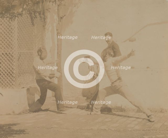 Edmund Quinn Fencing, 1880s., 1880s. Creator: Circle of Thomas Eakins.