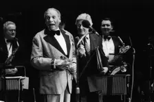 Edmundo Ross and Orchestra, Michael Aspel, 1994. Creator: Brian Foskett