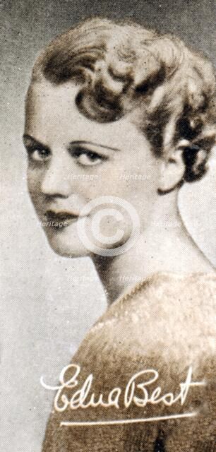 Edna Best (1900-1974), British stage and screen actress, 1935. Artist: Unknown