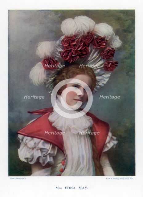 Edna May, American actress and singer, 1901.Artist: W&D Downey
