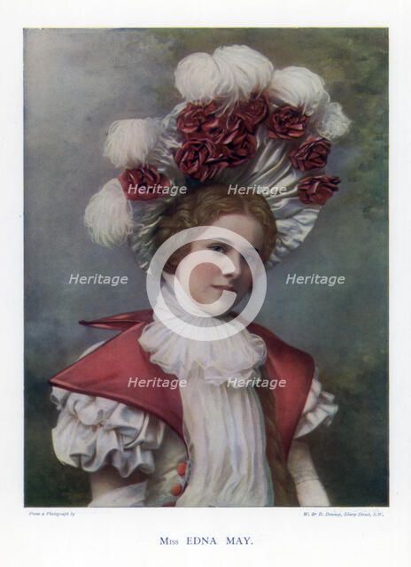 Edna May, American actress and singer, 1901.Artist: W&D Downey
